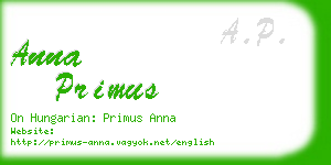 anna primus business card